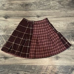 TWO TONED PLAID SKIRT